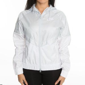 EUC NIKE - Windrunner Jacket Women’s Large Silver/White - Medium Size